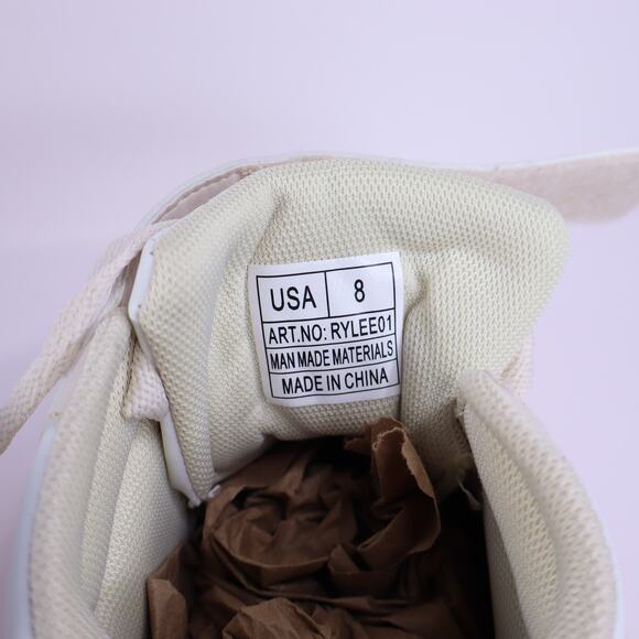 BERNESS Rylee High Top Sneaker Beige White Platform Lace Up Athleisure Women's 8 - Picture 9 of 9